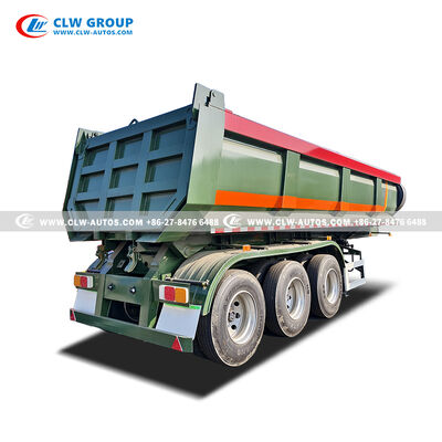 45T Rear-Tipping Semi-Trailer with HYVA Hydraulic Cylinder, 28T Yahua Landing Legs & 3-Axle Stability