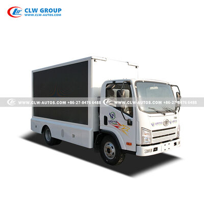 FAW 3-Side P4 Mobile LED Billboard Truck with Hydraulic Lifting Side Screens and Foldable Stage for Digital Advertising