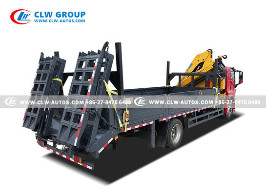 ISUZU FTR 4x2 Flatbed Truck with 6.3-Ton Knuckle Crane and 205HP Euro 6 Engine for 7,000mm Platform Transport