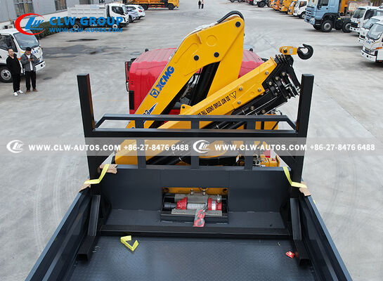 ISUZU FTR 4x2 Flatbed Truck with 6.3-Ton Knuckle Crane and 205HP Euro 6 Engine for 7,000mm Platform Transport